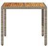 vidaXL Garden Table Grey 90x90x75 cm Poly Rattan