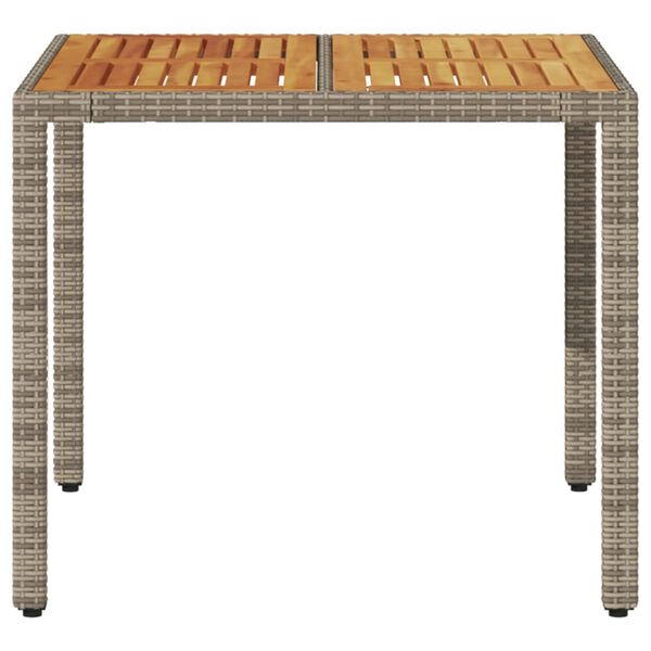 vidaXL Garden Table Grey 90x90x75 cm Poly Rattan