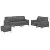 vidaXL 3 Piece Sofa Set with Pillows Dark Grey Fabric