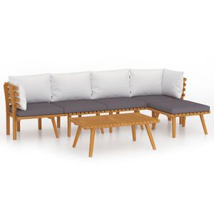 vidaXL 6 Piece Garden Lounge Set with Cushions Solid Wood Acacia