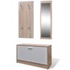 vidaXL Shoe Cabinet | Oak and white | Engineered wood, plastic, aluminium alloy