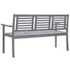 vidaXL 3-Seater Garden Bench 150 cm Grey Solid Eucalyptus Wood