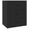 vidaXL Bedside Cabinet | Black | Engineered wood | 50 cm x 36 cm x 60 cm