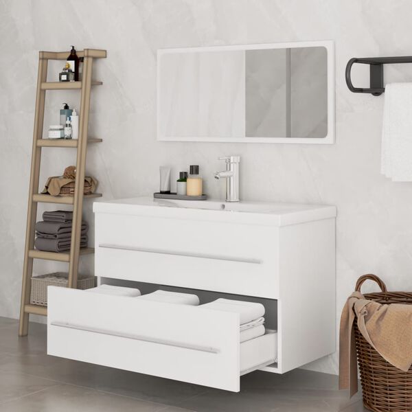vidaXL 3 Piece Bathroom Furniture Set White