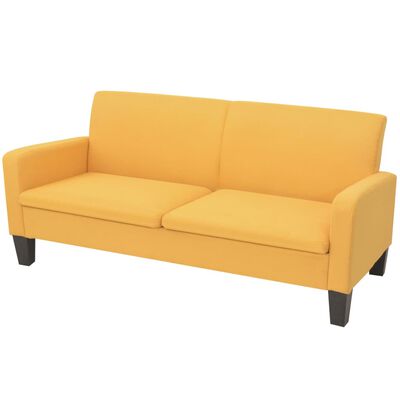 vidaXL 2 Piece Sofa Set Fabric Yellow