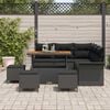 vidaXL Garden Sofa Set with Cushion 9 pcs Black Poly Rattan