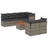 vidaXL 8 Piece Garden Sofa Set with Cushions Grey Poly Rattan