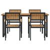 vidaXL Garden Dining Set 5 pcs Black and brown