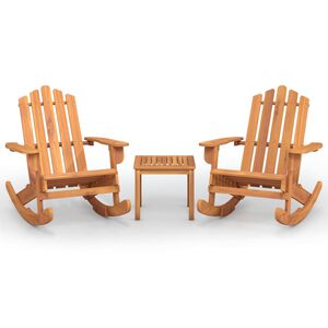 vidaXL 3 Piece Adirondack Garden Lounge Set Solid Wood Acacia