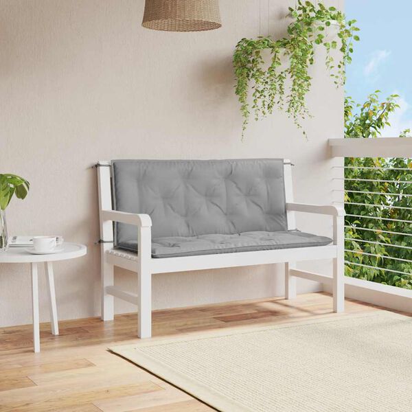 vidaXL Garden Bench Cushion Grey 120x(50+50)x7cm Oxford Fabric