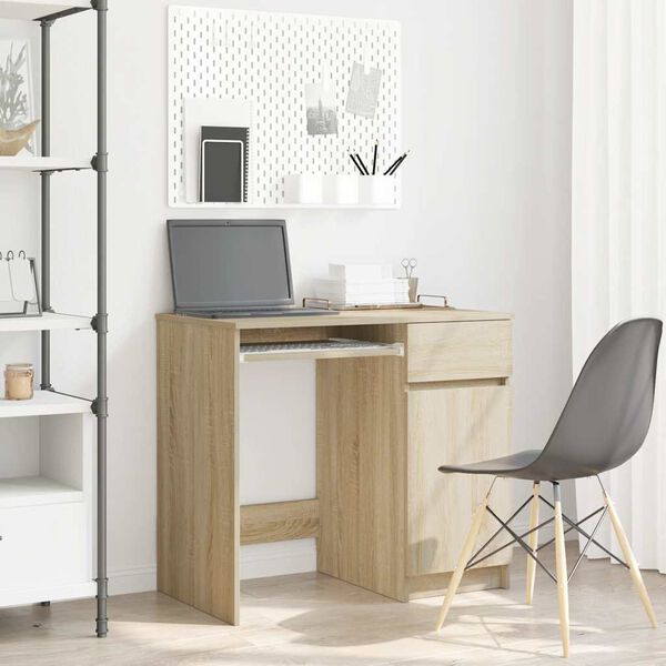 vidaXL Desk Sonoma Oak 86x49x76 cm Engineered Wood
