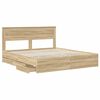 vidaXL Bed Frame with Drawer Sonoma Oak 180 x 200 cm Engineer Wood