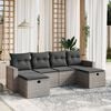 vidaXL 6 Piece Garden Sofa Set with Cushions Grey Poly Rattan