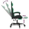 vidaXL Swivel Gaming Chair with Footrest Black&Green Faux Leather