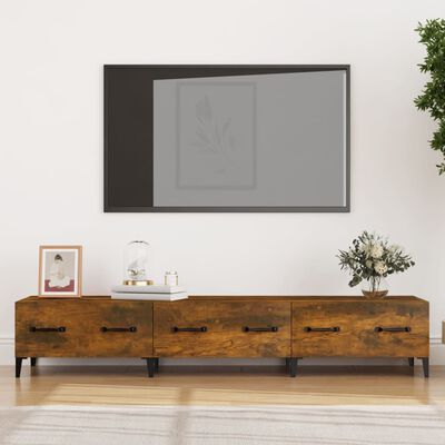vidaXL TV Cabinet Smoked Oak 150x34,5x30 cm Engineered Wood