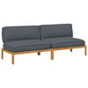vidaXL Sofa Set with Cushion Plain 2 pcs Anthracite Solid Acacia Wood