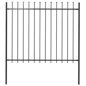 vidaXL Garden Fence "Woerden" with Spear Top Steel 181x150 cm Black