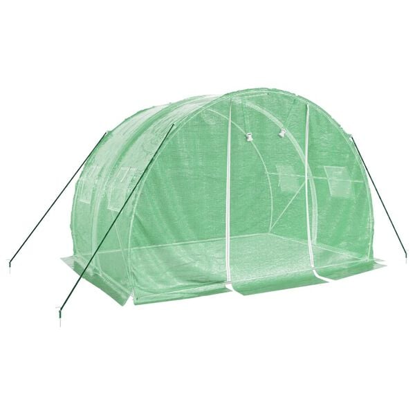 vidaXL Greenhouse with Steel Frame Green 6 m² 3x2x2 m