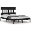 vidaXL Bed Frame without Mattress Black 150x200 cm Solid Wood