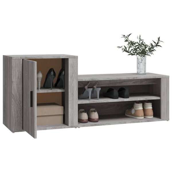 vidaXL Shoe Cabinet Grey Sonoma 130x35x54 cm Engineered Wood