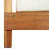 vidaXL Double Sun Lounger with Curtains & Cushions Solid Acacia Wood