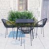 vidaXL 5 Piece Outdoor Dining Set PVC Rattan Black