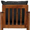 vidaXL Armchair Black Real Leather and Solid Wood Acacia