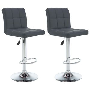 vidaXL Bar Stools 2 pcs Grey Faux Leather