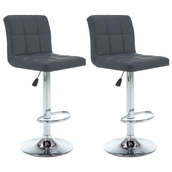 vidaXL Bar Stools 2 pcs Grey Faux Leather