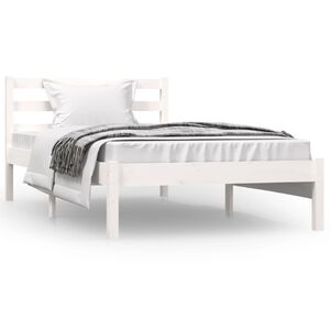 vidaXL Bed Frame without Mattress 90x190cm White Single