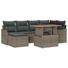 vidaXL Garden Sofa Set 7 pcs Grey Poly rattan and powder-coated steel