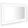 vidaXL LED Bathroom Mirror White 80x8,5x37 cm Acrylic
