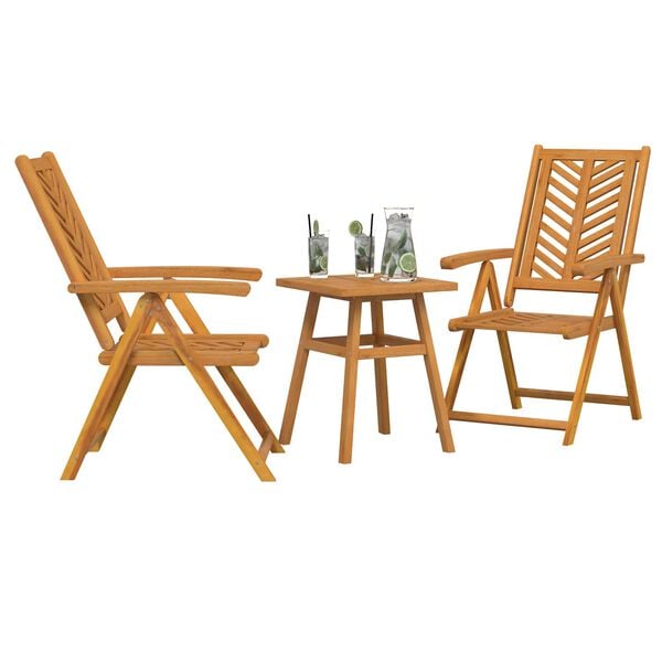 vidaXL Garden Dining Set 3 pcs Brown Solid Acacia Wood