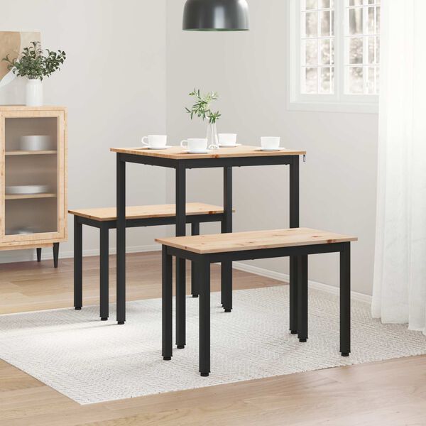 vidaXL Dining Table Natural 150 x 90 x 75 cm Solid Pine Wood