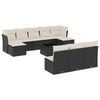 vidaXL 11 Piece Garden Sofa Set with Cushions Black Poly Rattan