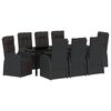 vidaXL Garden Dining Set 9 pcs Black Poly Rattan