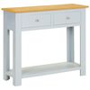 vidaXL Console Table | Light grey | Solid oak wood, solid acacia wood, MDF