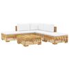 vidaXL 6 Piece Garden Lounge Set with Cushions Solid Wood Teak