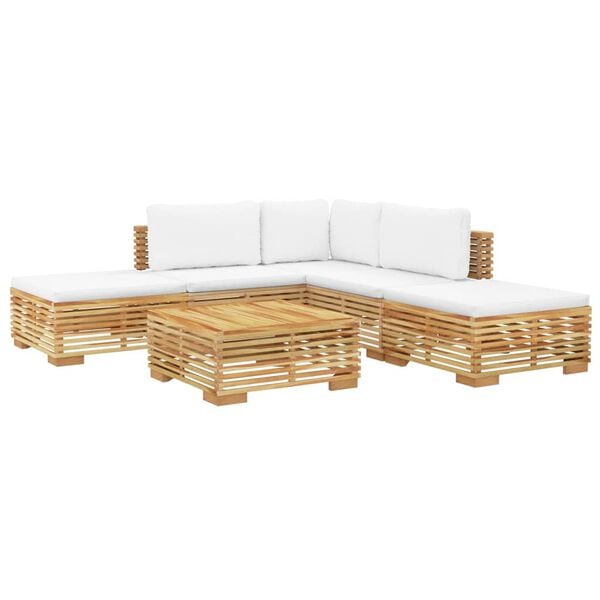 vidaXL 6 Piece Garden Lounge Set with Cushions Solid Wood Teak
