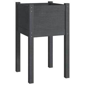 vidaXL Garden Planter | Grey | Solid Pinewood | Medium | Durable