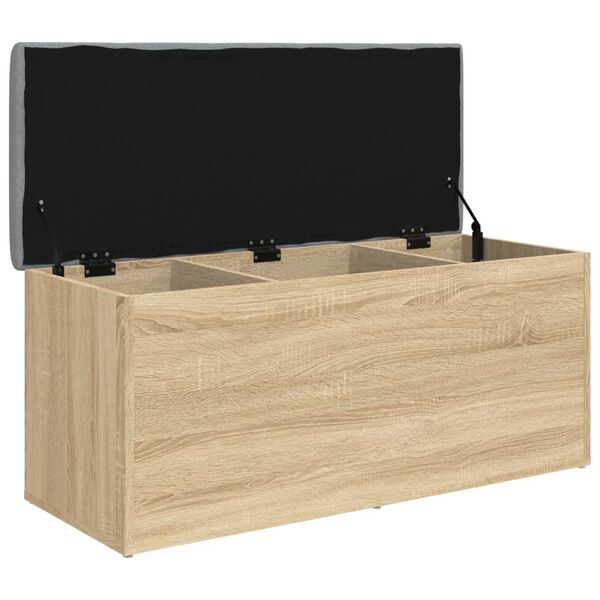 vidaXL Storage Bench Sonoma Oak 102x42x45 cm Engineered Wood
