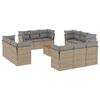 vidaXL 13 Piece Garden Sofa Set with Cushions Beige Poly Rattan