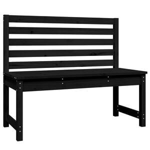 vidaXL Garden Bench Black 109 cm Solid Wood Pine