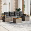 vidaXL 6 Piece Garden Sofa Set with Cushions Grey Poly Rattan