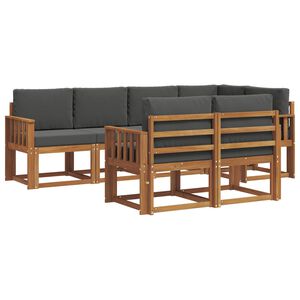 vidaXL Outdoor Sofa Set 7 pcs Natural and Anthracite