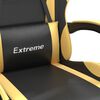 vidaXL Swivel Gaming Chair with Footrest Black&Gold Faux Leather
