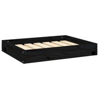 vidaXL Dog Bed Black 61.5x49x9 cm Solid Wood Pine