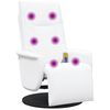 vidaXL Massage Recliner Chair with Footrest White Faux Leather