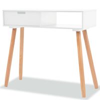 vidaXL Console Table Solid Pinewood 80x30x72 cm White