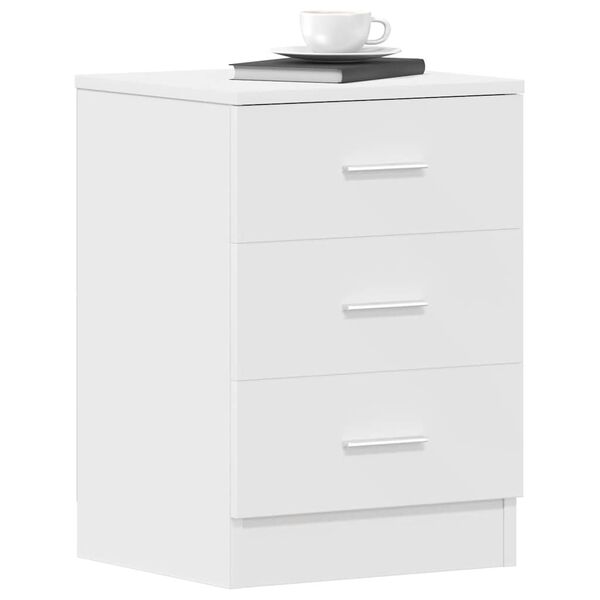vidaXL Bedside Cabinets 2 pcs White 38x35x56 cm Engineered Wood